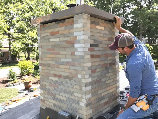Redondo Beach Chimney Sweep completing a modern chimney remodel in Redondo Beach, CA