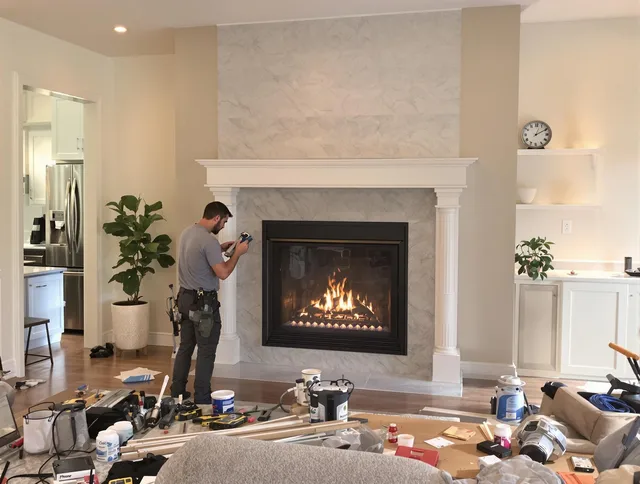 Newly installed fireplace by Redondo Beach Chimney Sweep in Redondo Beach, CA